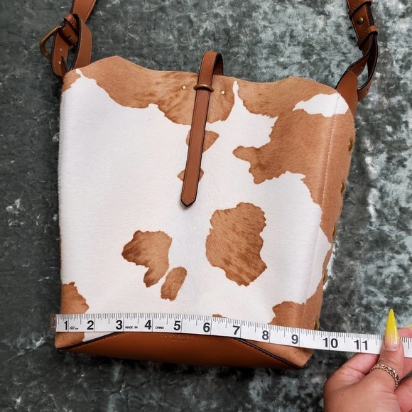 Tory Burch Rowan Genuine Calf Hair Bucket Bag - Picture 7 of 16